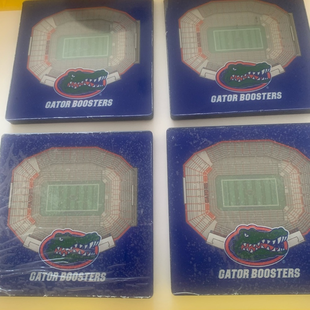 Gator Boosters Stadium Coasters Set
Never used never opened. Sealed